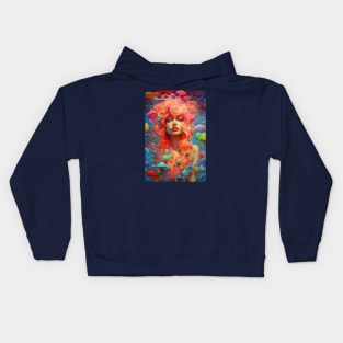 Trippy Female Portrait Kids Hoodie